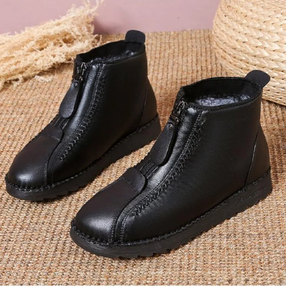 Sewing Front Zipper - Outono inverno novo comércio bota única