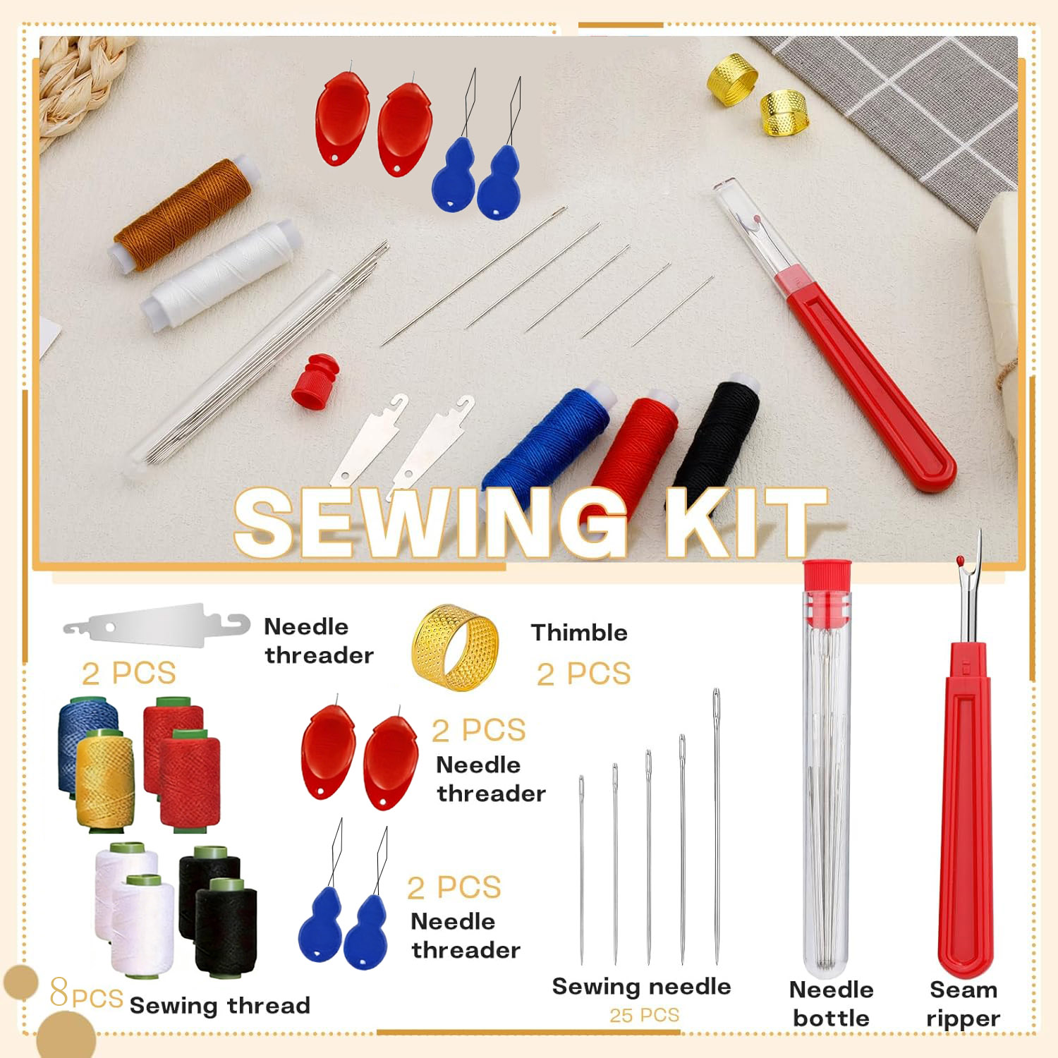 Sewing Repair - Kit de Agulhas de Costura com