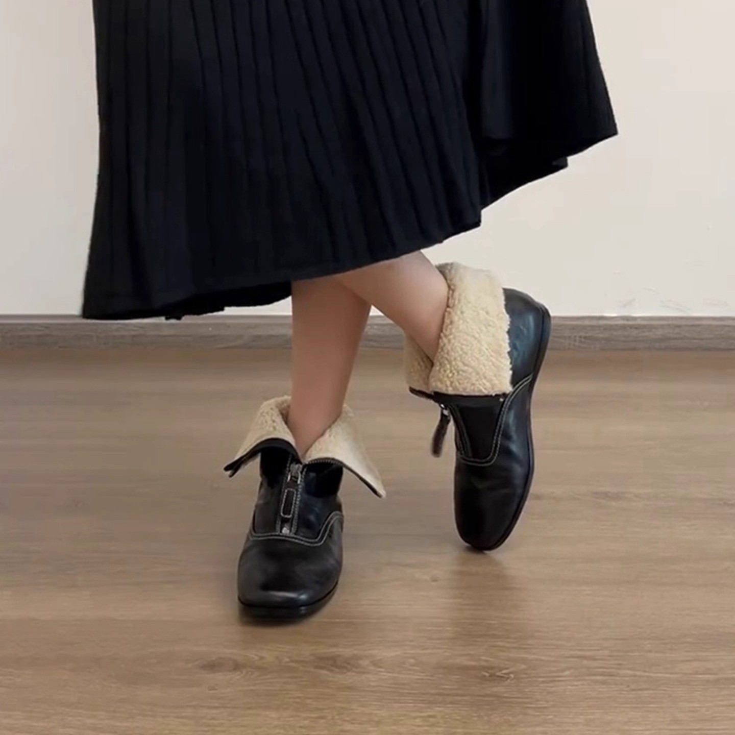 Botas Curtas Femininas Estilo  - Sewing Front Zipper avaliação e preço