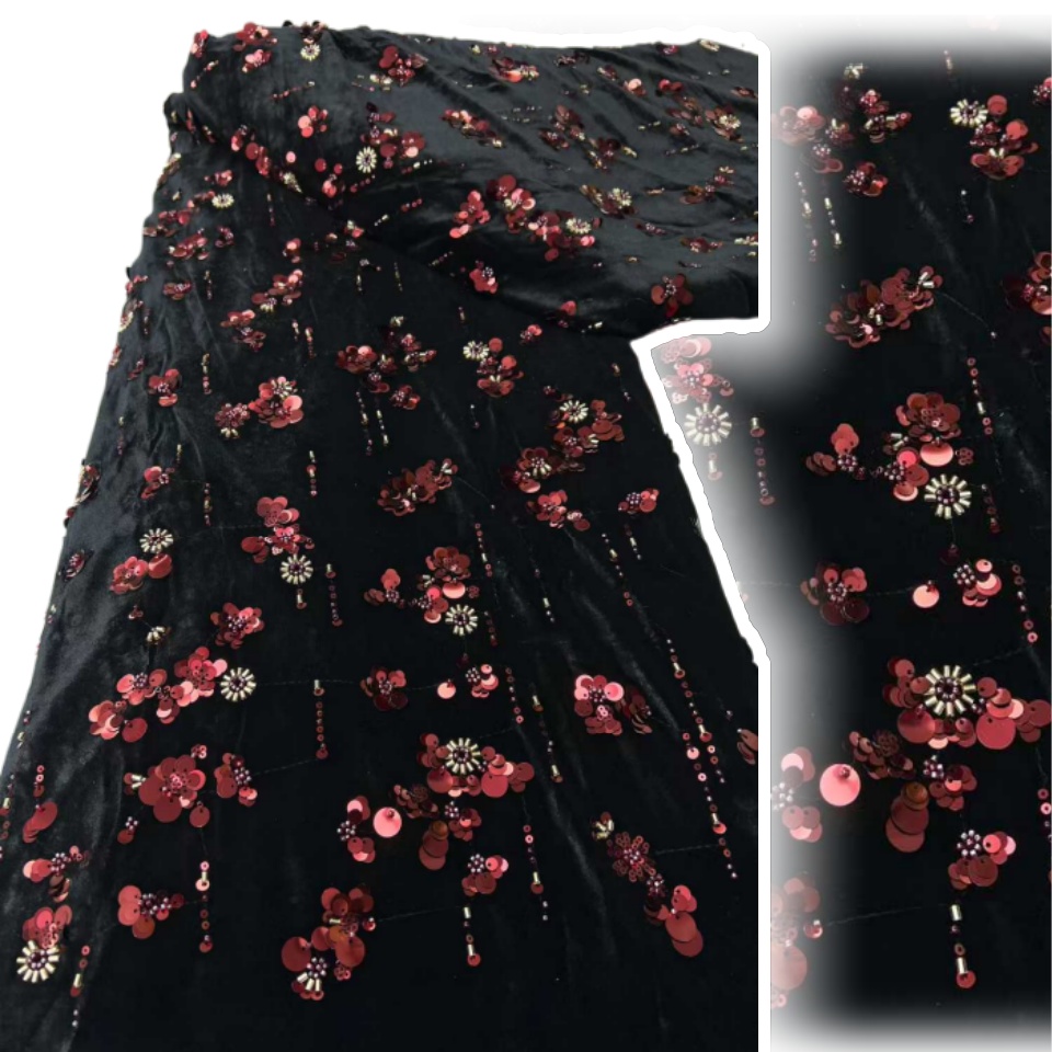 Lantejoulas africanas tecido d - Sewing Velvet Fabric avaliação e preço