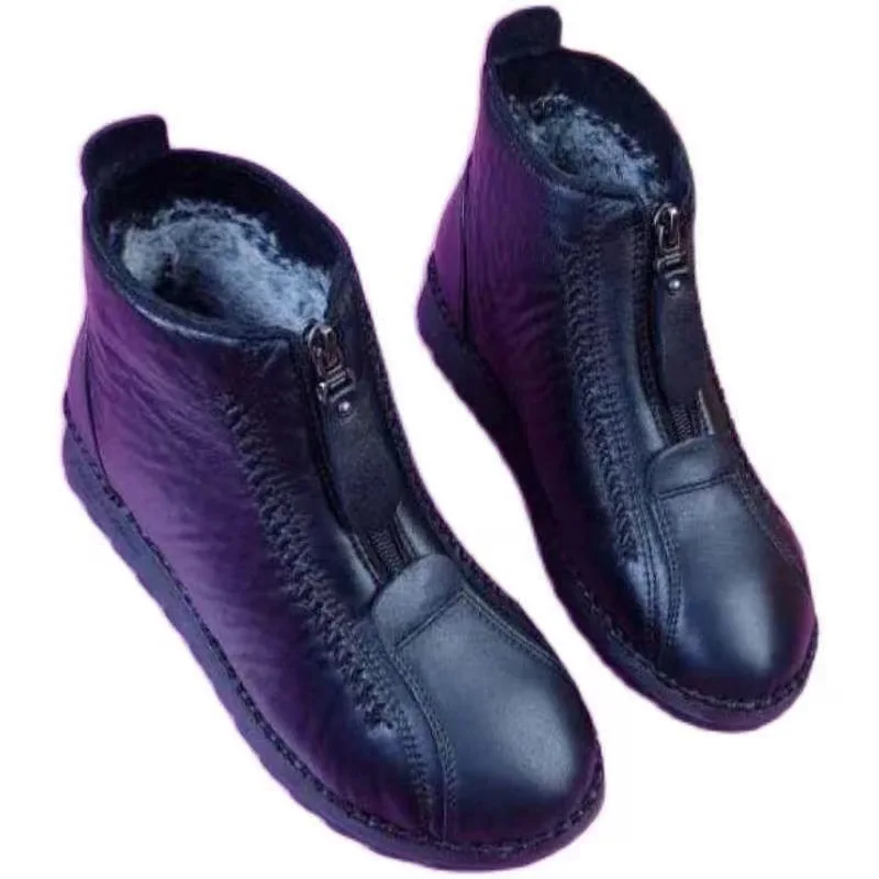 Inverno botas de tornozelo fem - Sewing Front Zipper avaliação e preço