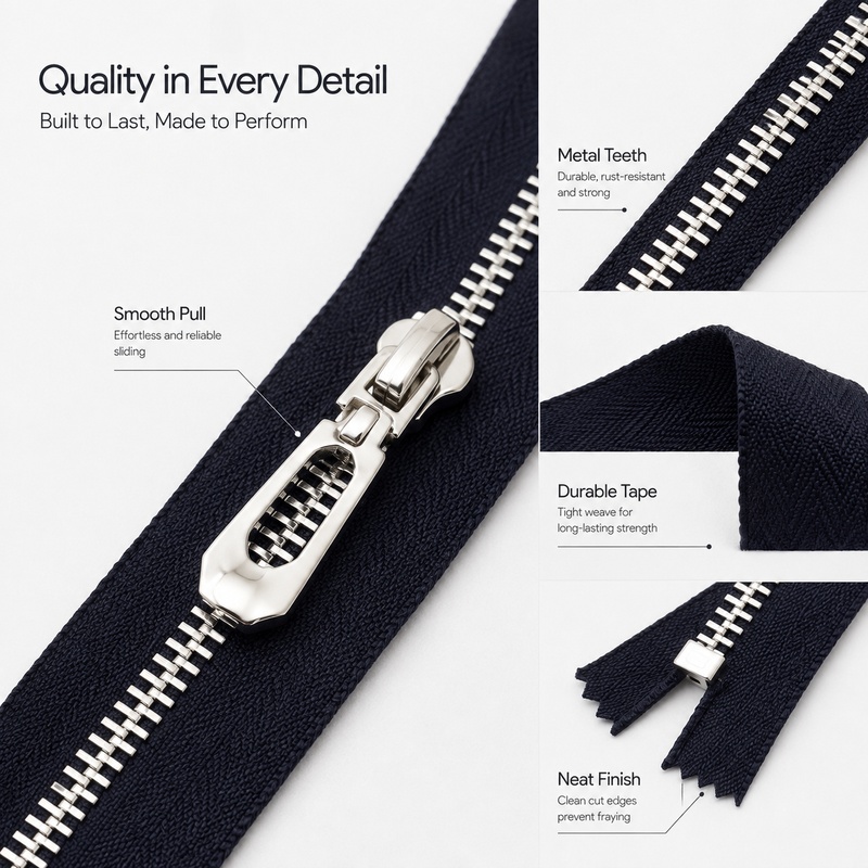 5 Peças 3 #   Zíper de Metal d - Sewing Front Zipper avaliação e preço