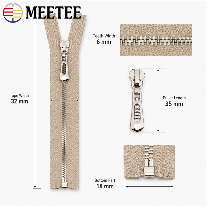 5 Peças 3 #   Zíper de Metal d - Sewing Front Zipper avaliação e preço