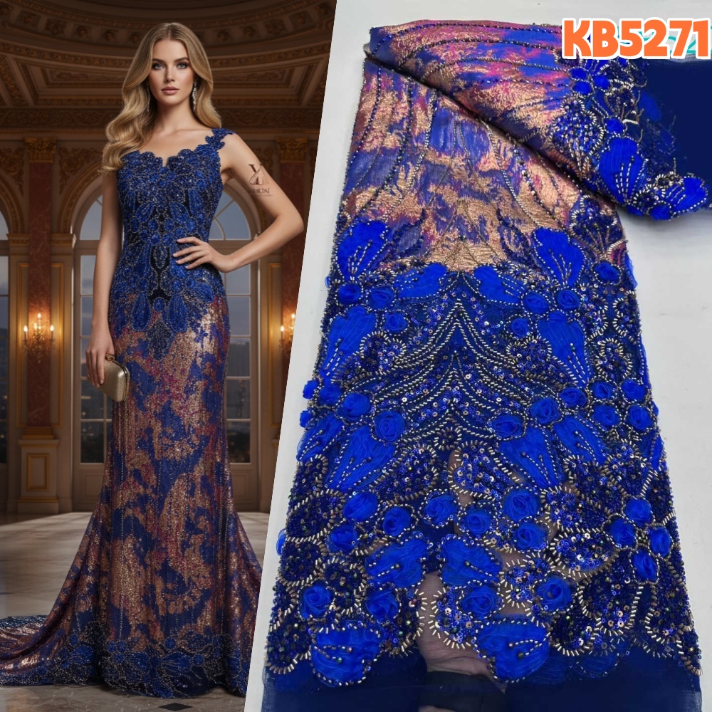Tecido de renda nigeriano 5 ja - Sewing Velvet Fabric avaliação e preço