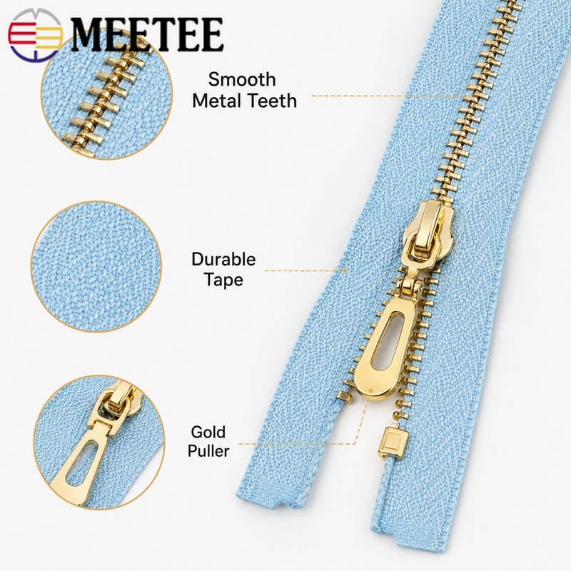 5 Peças 3 #   Zíper de Metal d - Sewing Front Zipper avaliação e preço