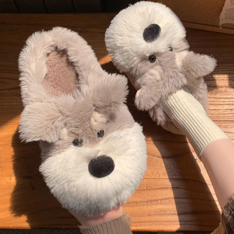 Cão casa fuzzy chinelo mulher  - Sewing House avaliação e preço