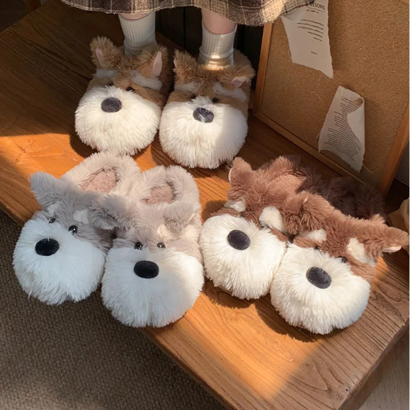 Cão casa fuzzy chinelo mulher  - Sewing House avaliação e preço